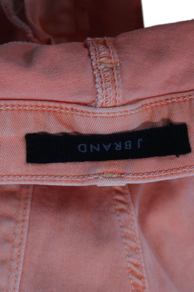 J Brand Womens Cropped Jeans Orange Button Mid Rise Size 25