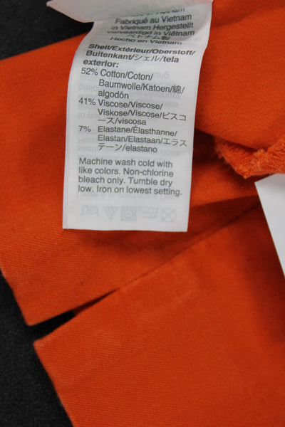 J Crew Women Cropped Capri Pants Orange Cotton Viscose Stretch Petite Size 0