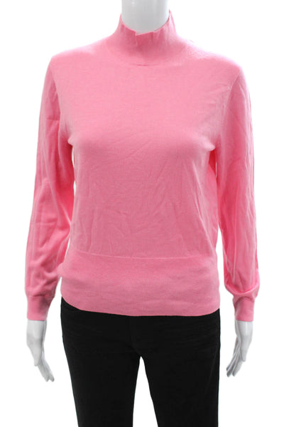 J Crew Womens Classic Cotton Mock Neck Long Sleeve Pullover Pink Size S