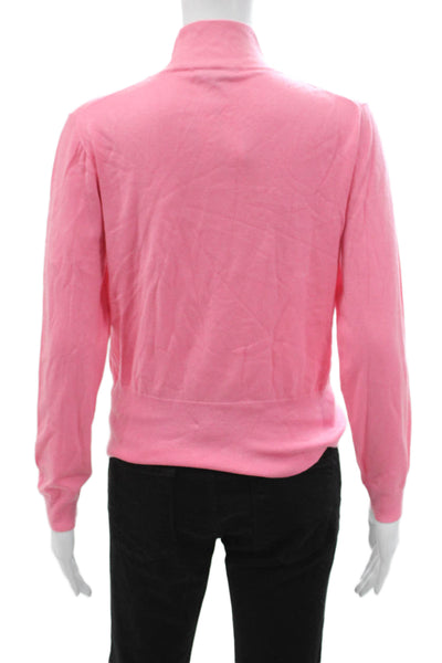J Crew Womens Classic Cotton Mock Neck Long Sleeve Pullover Pink Size S