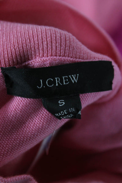 J Crew Womens Classic Cotton Mock Neck Long Sleeve Pullover Pink Size S
