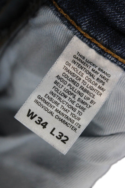 Lucky Brand Mens Straight Dark Blue Jeans Size 34