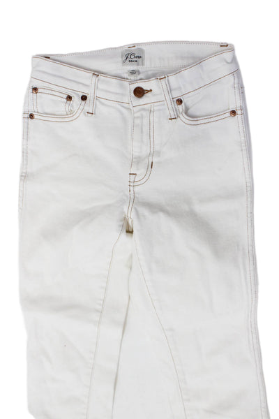 J Crew Womens Skinny Jeans White Mid Rise Size 23