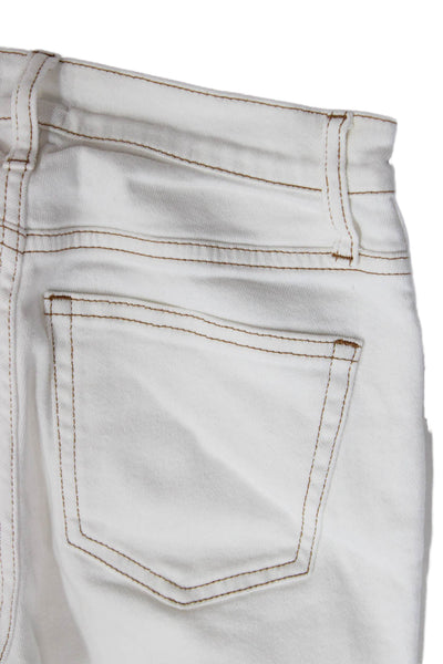 J Crew Womens Skinny Jeans White Mid Rise Size 23