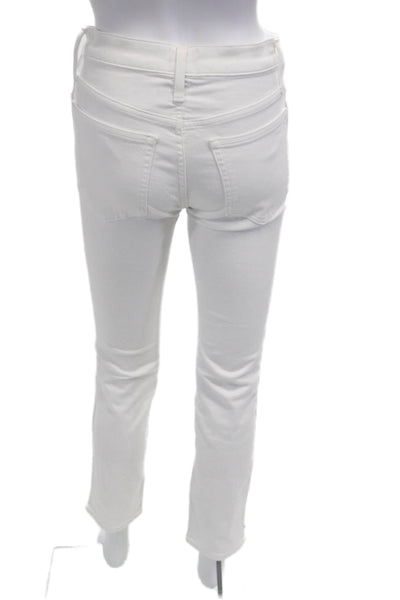 J Crew Womens Ankle Straight White Mid Rise Denim Jeans Size 24