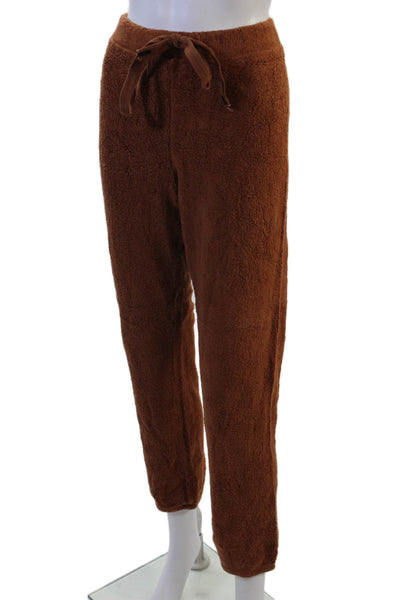 Stateside Womens Ankle Sweatpants Brown Drawstring Cotton Modal Size L