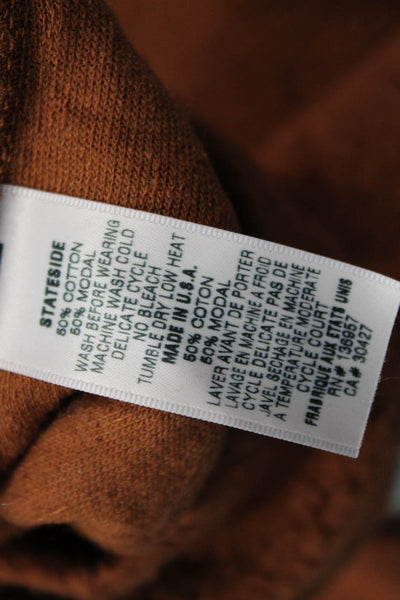 Stateside Womens Ankle Sweatpants Brown Drawstring Cotton Modal Size L