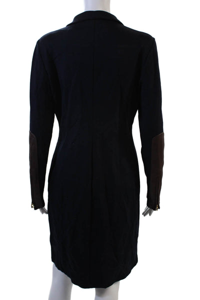 Lauren Ralph Lauren Womens Shirt Dress Dark Blue Collared Knee Length Size 10