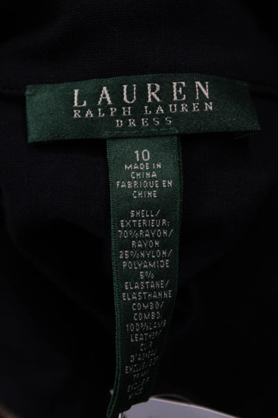 Lauren Ralph Lauren Womens Shirt Dress Dark Blue Collared Knee Length Size 10