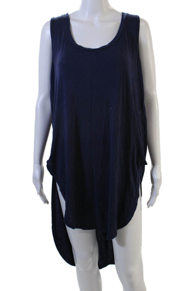 Deletta Anthropologie Women Dark Blue Sleeveless Tunic Dress Midcalf Size L