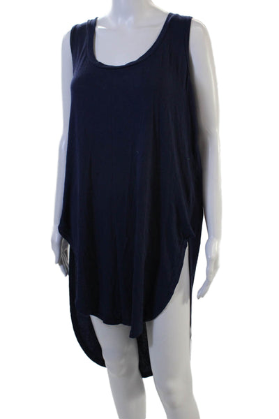 Deletta Anthropologie Women Dark Blue Sleeveless Tunic Dress Midcalf Size L