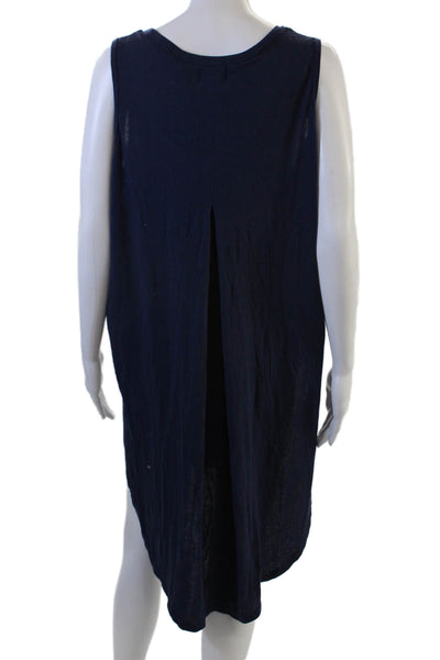Deletta Anthropologie Women Dark Blue Sleeveless Tunic Dress Midcalf Size L