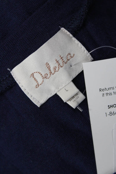Deletta Anthropologie Women Dark Blue Sleeveless Tunic Dress Midcalf Size L