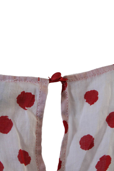 9-H15 STCL Womens Fit Flare Sundress Red Cotton Sleeveless Long Size 10