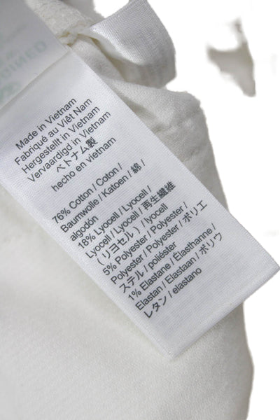 J Crew Womens Ankle Cropped White Pants Mid Rise Button Size 24