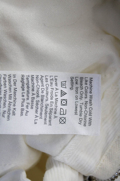 J Crew Womens Ankle Cropped White Pants Mid Rise Button Size 24