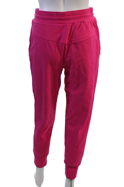 Monrow Women Jogger Sweatpants Pink Drawstring Nylon Spandex Size S