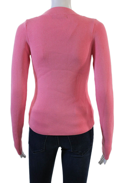 MNG Womens Pink Pullover Sweater Crew Neck Long Sleeve Size M
