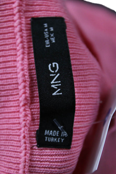 MNG Womens Pink Pullover Sweater Crew Neck Long Sleeve Size M
