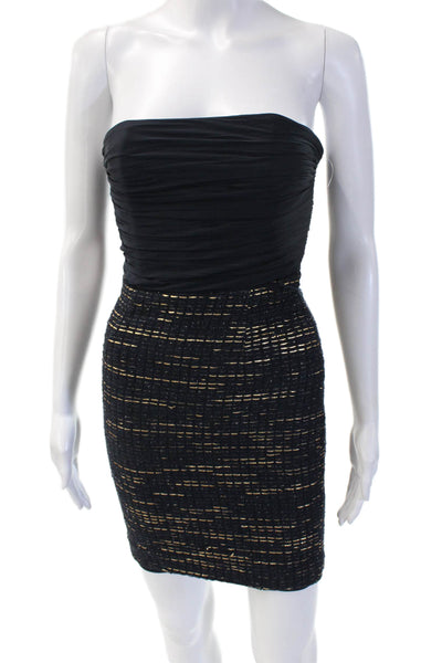 Alice + Olivia Womens Black Bodycon Mini Dress Sleeveless Zip Size XS