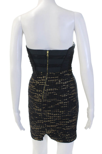 Alice + Olivia Womens Black Bodycon Mini Dress Sleeveless Zip Size XS