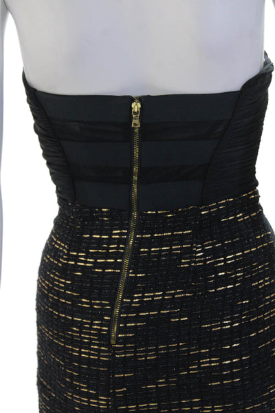 Alice + Olivia Womens Black Bodycon Mini Dress Sleeveless Zip Size XS