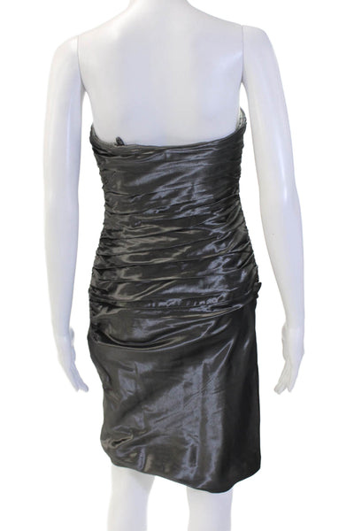 Ralph Lauren Black Label Women Bodycon Sheath Dress Dark Gray Silk Blend Size 4