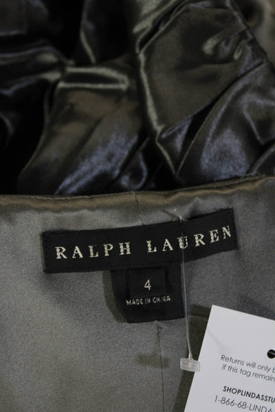 Ralph Lauren Black Label Women Bodycon Sheath Dress Dark Gray Silk Blend Size 4