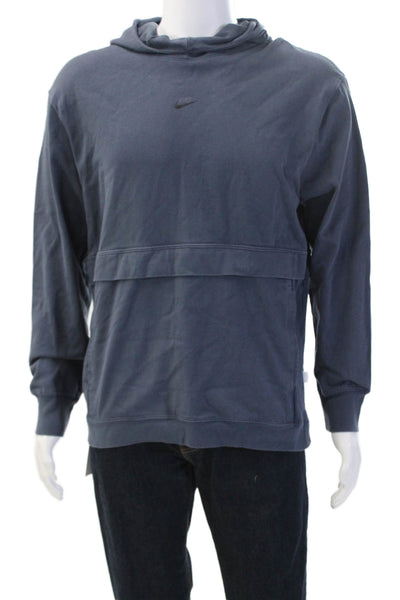 Nike Mens Pullover Hoodie Dark Blue 100% Cotton Long Sleeve Size M