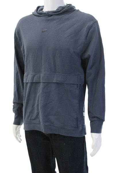 Nike Mens Pullover Hoodie Dark Blue 100% Cotton Long Sleeve Size M