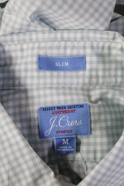 J Crew Mens Checkered Collared Button Up Shirt Blue Size M