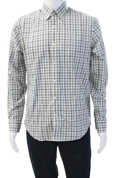 J Crew Mens Plaid Collared Button Up Shirt Green Size M