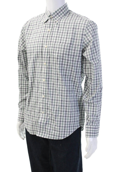 J Crew Mens Plaid Collared Button Up Shirt Green Size M