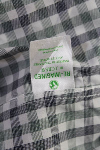 J Crew Mens Plaid Collared Button Up Shirt Green Size M