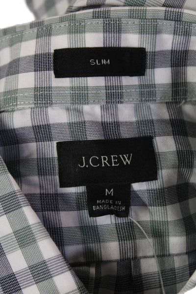 J Crew Mens Plaid Collared Button Up Shirt Green Size M