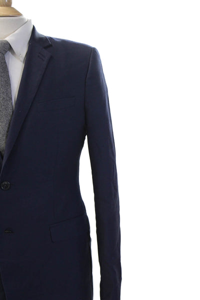 The Kooples Mens Classic Dark Blue Wool Blazer Button Long Sleeve Size 48