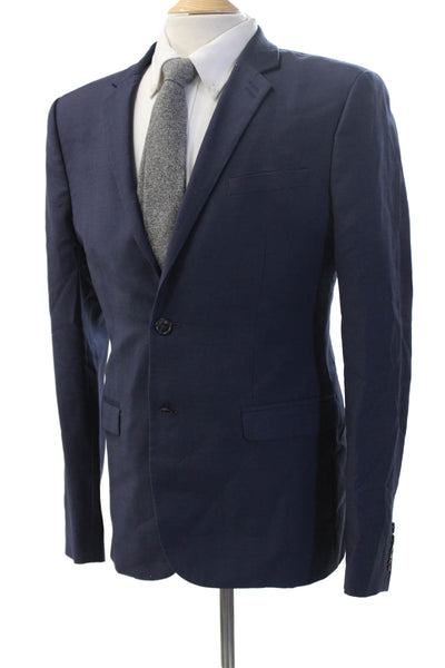 The Kooples Mens Classic Dark Blue Wool Blazer Button Long Sleeve Size 48