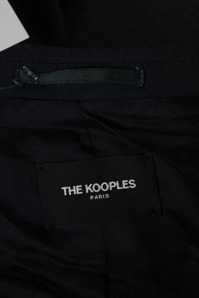 The Kooples Mens Classic Dark Blue Wool Blazer Button Long Sleeve Size 48