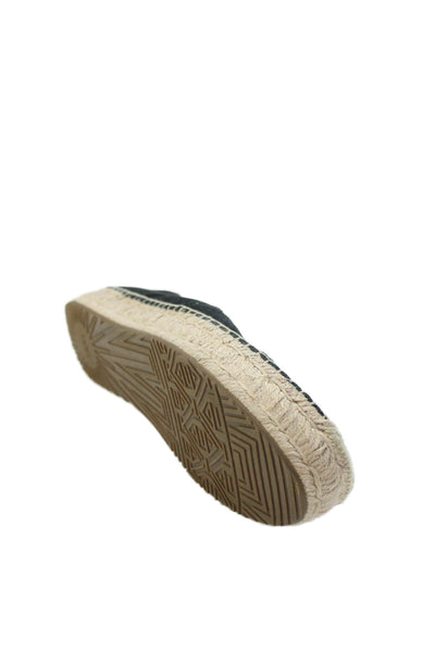 Ugg Womens Suede Slip On Espadrille Flats Black Size 10