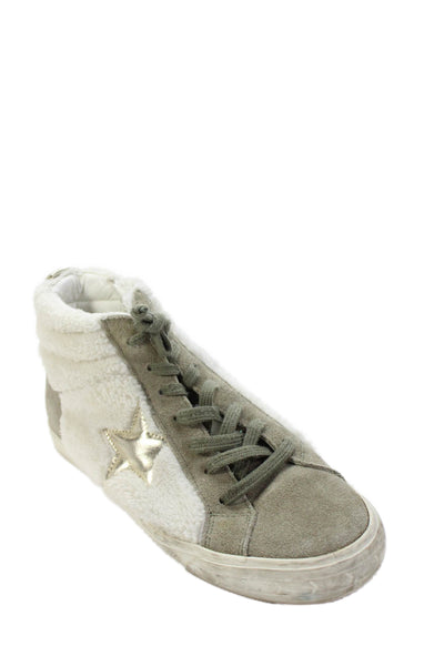 Vintage Havana Womens Leather High Top Sneakers Gray Size 11