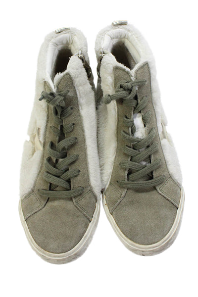 Vintage Havana Womens Leather High Top Sneakers Gray Size 11