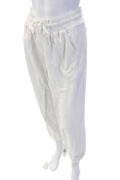 Splendid Women Jogger Sweatpants White Cotton Modal Drawstring Size M