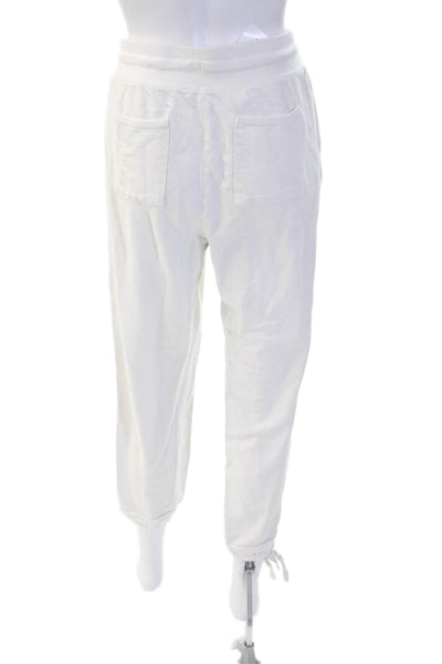 Splendid Women Jogger Sweatpants White Cotton Modal Drawstring Size M