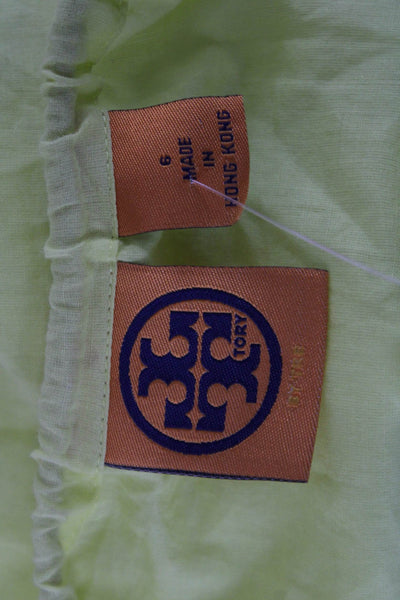 Tory Burch Women Tunic Cotton Solid Yellow Long Sleeve Boho Size 6