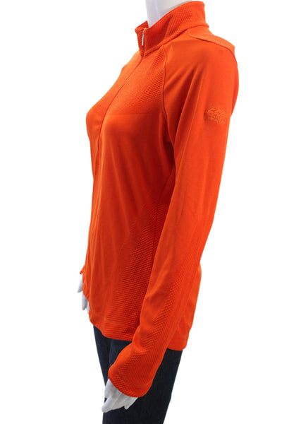 Nike Unisex Orange Pullover Sweatshirt Mock Neck Zip Long Sleeve Size S