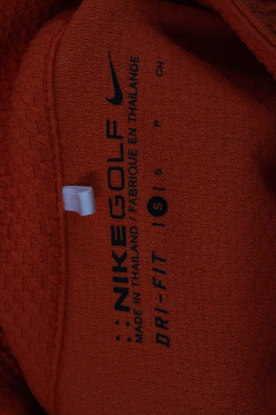 Nike Unisex Orange Pullover Sweatshirt Mock Neck Zip Long Sleeve Size S