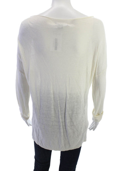 Vince Womens Long Sleeve Tunic Top White Viscose Wool Size M