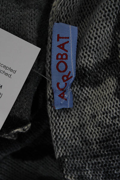 Acrobat Unisex Black Camouflage Cardigan Long Sleeve Silk Cashmere Size S