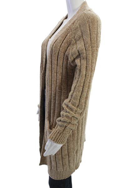 Miracle Unisex Cardigan Beige Striped Long Sleeve 50% Cotton Size S