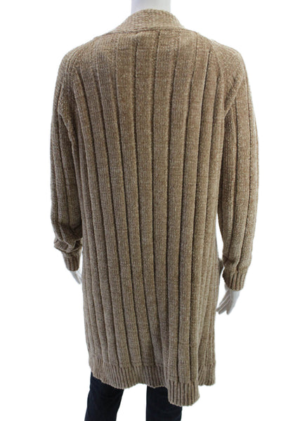 Miracle Unisex Cardigan Beige Striped Long Sleeve 50% Cotton Size S